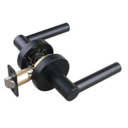 Ewing Passage Set - Round Rosette - Round Rod Lever Handle - Matte Black