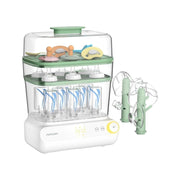 Momcozy Large 3-Layer Bottle Sterilizer and Dryer, Fast Steam Sterilization, Advanced HEPA Filter, Sterile Storage, White
