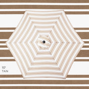Best Choice Products 10ft Outdoor Steel Market Patio Umbrella, Crank Lift, Push Button Tilt, 6-Rib Frame, Striped Tan, SKY7936