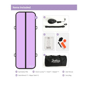 Justice 10ft Inflatable Air Track Gymnastics Tumbling Mat, Purple, Includes Electric Air Pump and Carrying Bag