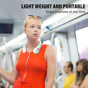 Morelax Portable Neck Fan, Bladeless Wearable Cooler, 4000mAh Rechargeable Battery, White, F312W