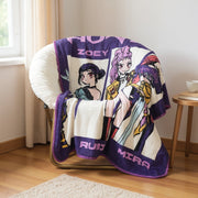 Jay Franco Kpop Demon Hunters Throw Blanket, Super Soft Plush Polyester, Purple and Pink, 46x60 Inches