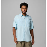 Columbia Men's PFG Tamiami II Short Sleeve Shirt, Quick Drying, UPF 50 Sun Protection, Breathable Mesh Vents, Relaxed Fit, Blue Marine Light, 2XL