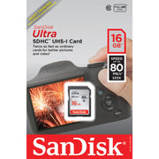 Sandisk 16GB Ultra SDHC UHS Class 10 Memory Card-SDSDUNC016GAN6I