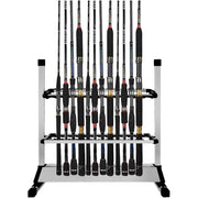 Airkoul 24-Rod Fishing Rod Holder Storage Rack, Durable Titanium Alloy and Aluminum, Cushioned Holders, Lightweight Portable Design, Rust-Resistant