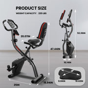 Naipo ZB-SJ102 Exercise Bike 3-in-1 Folding Stationary Exercise Equipment 265 LBS Weight Capacity