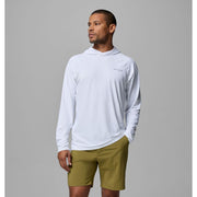 Columbia Men's PFG Solar Stream II Hoodie, White, Medium, Regular Fit, UV Protection
