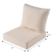 Better Homes & Gardens Outdoor Deep Seat Cushion, 24 x 24 in, 2-Piece Set, Beige, CertiPUR-US Foam Core, Fade Resistant