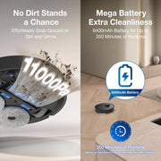 ECOVACS DEEBOT T30S AI Care Robot Vacuum and Mop, 11000Pa Suction, ZeroTangle Technology, TruEdge Adaptive Edge Mopping, Hot Water Mop Washing, Self Refilling, Auto-Mop Lifting