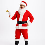 Amscan Classic Adult Santa Claus Costume, Red Flannel Jacket with White Faux Fur Trim, Pants with Pockets, Hat, Beard, Black Belt, Boot Covers, XXX-Large