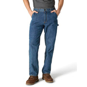 Carhartt Men's Loose Straight Denim Dungaree Jeans, Canal Medium Wash, 48W x 32L, 100% Cotton, Utility Pockets, Hammer Loop, 104941