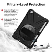 CODi Rugged Carrying Case for iPad Mini 4 and 5, 3-Part Design with 360-Degree Protection, Adjustable Shoulder Strap, Rotating Kickstand, Black, C30705041