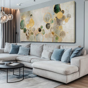 SDYA Green and Gold Canvas Painting, Large 29 x 58 in, Modern Home Decor Wall Art - Waterproof