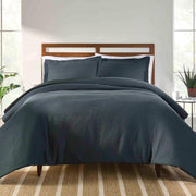 Better Homes & Gardens 3-Piece Grey Waffle Comforter Set, Full/Queen, Soft Washed Cotton-Polyester Blend, Reversible Design