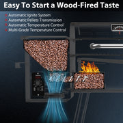 PARGRILL Wood Pellet Grill & Smoker, BBQ Grill with Auto Temperature Control, Bronze Black - 467 Sq In Cooking Area