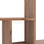 Danya B Contemporary Industrial Floating Wall Shelf, Weathered Oak, 40 in H x 24 in W x 5.75 in D, 4-Tier Cantilever Design, XF160708OK