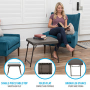 Lifetime 24 Inch Compact Rectangle Folding Table, Light Commercial Grade, Brown, 280488