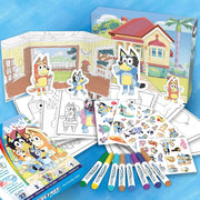 Crayola Color Wonder Bluey Activity Kit, Mess-Free Markers, 27 Coloring Pages, Metallic Stickers, Interactive Play Elements, 757161