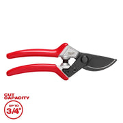 Milwaukee Tool 48-22-9363 3/4 in. Cut Capacity High Carbon Steel Blade Bypass Pruning Shears, Slip-Resistant Handles, Ambidextrous Design