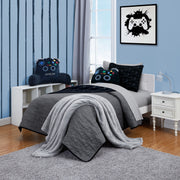 Jiangyin Shule Hometextile Co. Ltd YZ8501321522-24 Your Zone Kids Reversible Quilt Set, Gray Sheets, Full