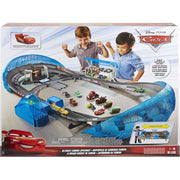Mattel Disney Pixar Cars Ultimate Florida Speedway Slot Car Race Track Set with Motorized Booster, Lightning McQueen Vehicle, 5 Feet Long, Multicolor, HJH19