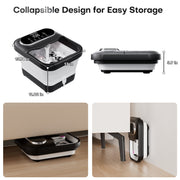 Beinilai Collapsible Foot Spa Electric Rotary Massage with 6 Sets 3D Tai Chi Balls, Smart Temperature Control, Oxygen Bubble Jets, Timer, Black
