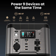 Goosiay 300W Portable Power Station, 296Wh Battery Backup, 60W USB-C PD Fast Charge, Pure Sine Wave AC Outlet, Gray, 6251