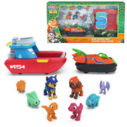 Spin Master PAW Patrol Dino Patrol Box Toy Vehicle Two 2-Pack with Sea Patroller and Hovercraft, Multicolor