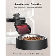 Petlibro Granary Stainless Steel 5L Automatic Dog and Cat Feeder with Voice Recorder, Programmable 6 Meals, Freshness Preservation, Black