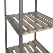 Better Homes & Gardens BH1801609919 Farmhouse Grey Wood and Metal Garment Rack, Heavy Duty Steel Frame, 4 Shelves, 1 Hanging Bar, Freestanding Clothes Organizer, 68 in