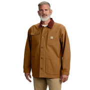 Carhartt Men's Iconic C01 Rugged Flex Duck Chore Coat, Brown, Medium, Loose Fit, Wind Fighter Technology, 106675