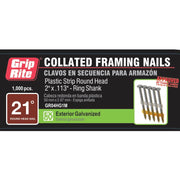 2 in. x 0.113-Gauge Plastic 1M Galvanized Steel Ring Exterior Round Nails (1,000 per Box)
