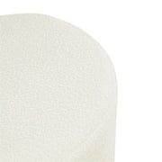 HomePop Upholstered Round Ottoman, Cream Boucle, 18 in Height, 250 lb Capacity