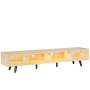 Bestier T017B-WHTM 70'' Mid-Century Modern TV Stands with Sliding Glass Door, White