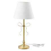 VCNY Home 24 in Gold Metal Bow Table Lamp with White Polyester Shade, Farmhouse Style, B0W-LMP-24IN-WD-GOLD