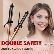 SKIMI Hair Curling Wand, 1 Inch Tourmaline Ceramic Coating, 6 Heat Settings, LED Display, Gold, DW6010