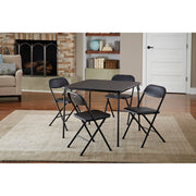 Cosco 37523BLK1W 5-Piece Card Table Set, Black