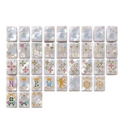 160 PCS American Mahjong Game Set, 4-Layer Acrylic Tiles, 1.2 Inch, Complete Travel Kit, Off-White
