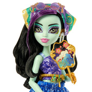 Mattel Monster High Skulltimate Secrets Jinafire Long Doll Playset with 19+ Travel-Themed Surprises and Luggage Case, JDR52