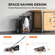 Litheli U20LM00-0A110 Cordless Electric Lawn Mower W/Adjustment Heights