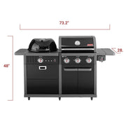 Coleman Revolution Dual Fuel Propane and Charcoal Grill, 1,030 sq. in., 45,000 BTU, Black