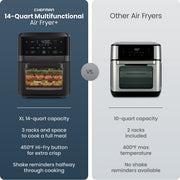 Chefman 14-Quart Multifunctional Air Fryer+ with 6 Cooking Functions, Touchscreen Controls, Rotisserie, Food Dehydrator, Convection Oven, Hi-Fry 450F, Black, RJ38-RDO-14B