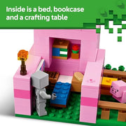 LEGO 6526777 Minecraft The Baby Pig House Building Toy - Fun Playset with 5 Minifigures for Kids Ages 7+