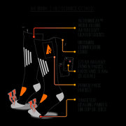 ActionHeat AH-SK-AA-03-L-XL Unisex Wool AA Battery Heated Socks, L-XL Black/Orange