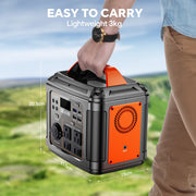 SBAOH P302 Portable Power Station, 300W Output, 296Wh Lithium-Ion Battery, 13 Output Ports Including 100W USB-C PD, QC 3.0, AC Outlets, Black