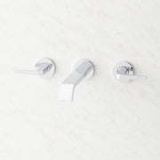 Signature Hardware SHWSCDR207CP Drea 1.2 GPM Wall Mounted Widespread Bathroom Faucet with Pop-Up Drain Assembly, Chrome