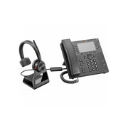 Poly Savi 7210 Wireless DECT Office Headset, Monaural, Noise-Canceling Microphone, Black, 400 ft Range, 12 Hours Talk Time, 7W6D4AAABA
