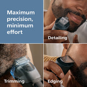 Philips Norelco Beard Trimmer 5000 Series, Waterproof Beard Styler with Precision Dial, 40 Lock-In Length Settings, Self-Sharpening Stainless Steel Blades, Facial Hair Mess Collector, USB Rechargeable, BT5775/40