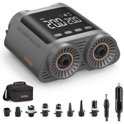 OutdoorMaster Vortex Pro Rechargeable Paddle Board Pump, Portable Electric SUP Pump with 57.72Wh Battery, 20 PSI Max Pressure, 8 Nozzles, Auto Shut-Off, Cooling System, 12V/15.8V DC Input