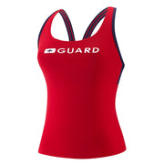 Speedo Women's Guard Tankini Top, Endurance Lite Fabric, Chlorine Resistant, Racerback Strap, Red, Medium